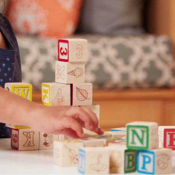 Melissa & Doug Deluxe Wooden ABC/123 1-Inch Blocks Set W/Storage Pouch (50 pcs) - Picture 5 of 6